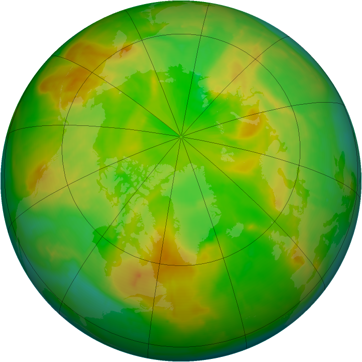 Arctic ozone map for 14 June 2010